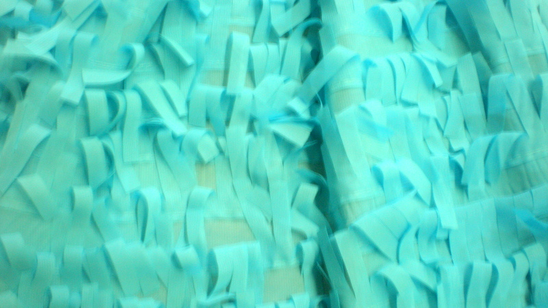 8.Turquoise Chiffon Fringe Fabric
